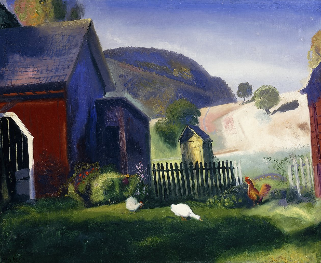 Barnyard and Chickens, 1924 av George Wesley Bellows