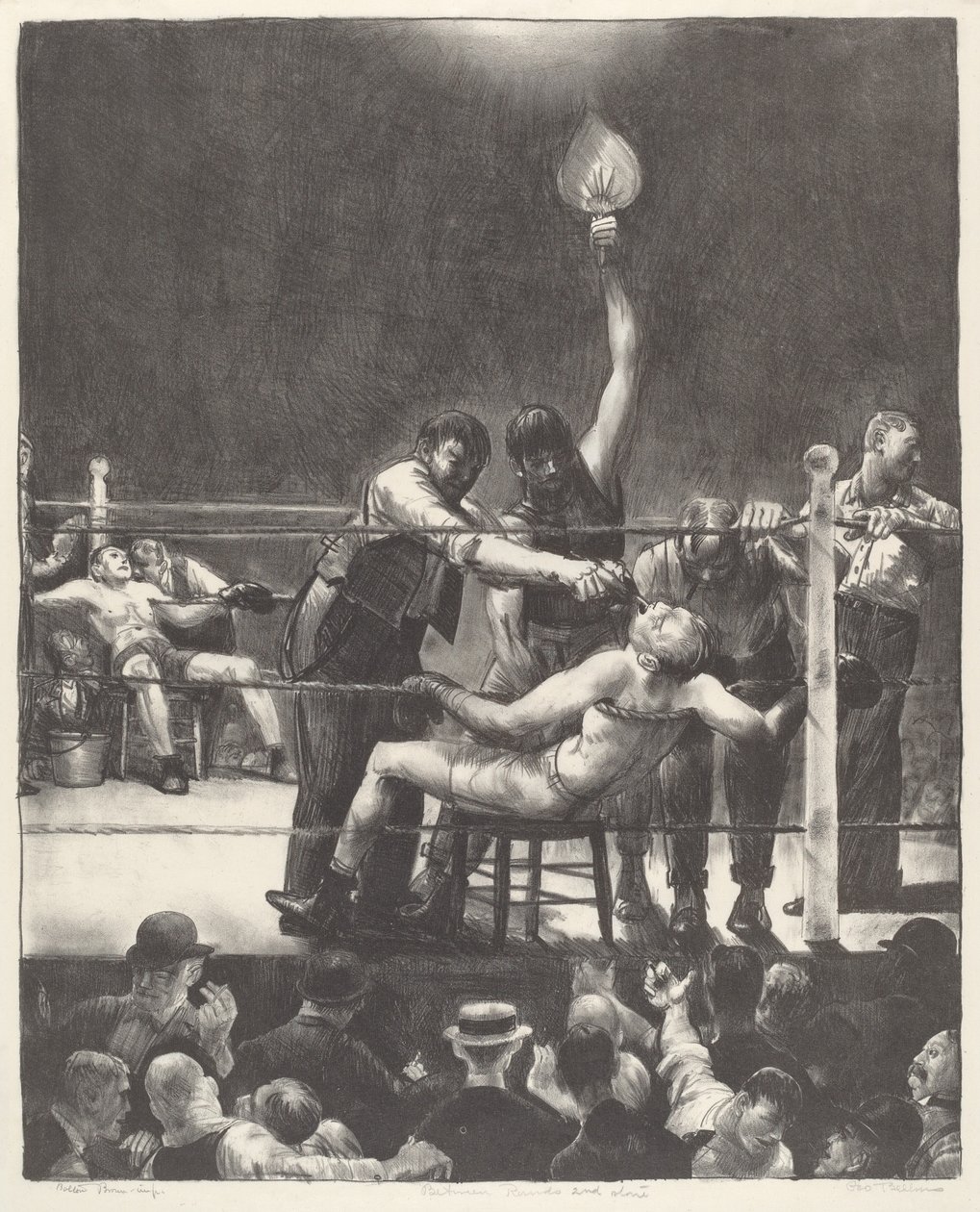 Between Rounds, liten, andre stein, 1923. av George Wesley Bellows