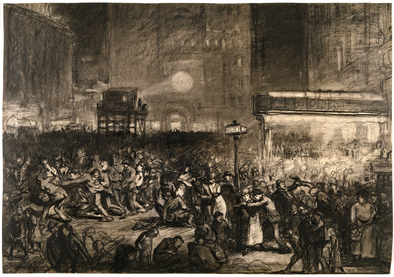 Valgnatt på Times Square av George Wesley Bellows