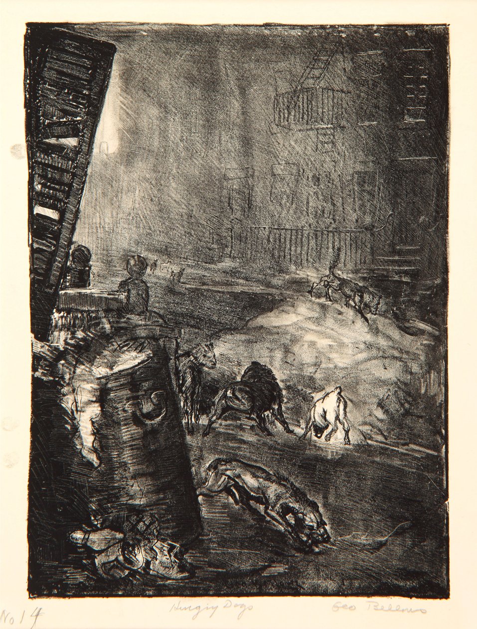 Hungry Dogs, Second Stone, 1916 av George Wesley Bellows