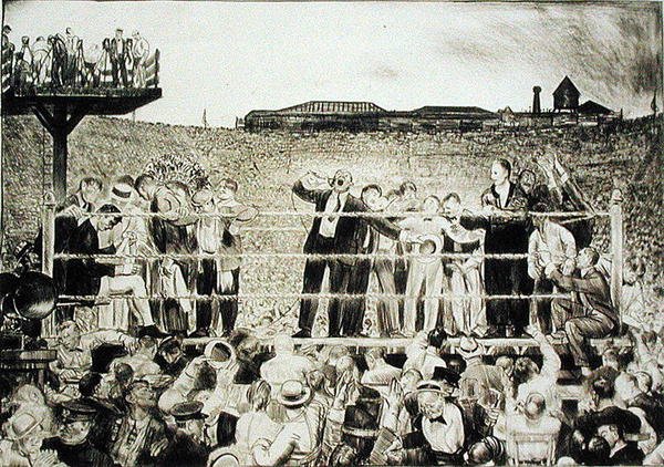 Vi introduserer Georges Carpentier (1894-1975): Dempsey-Carpentier-kampen av George Wesley Bellows