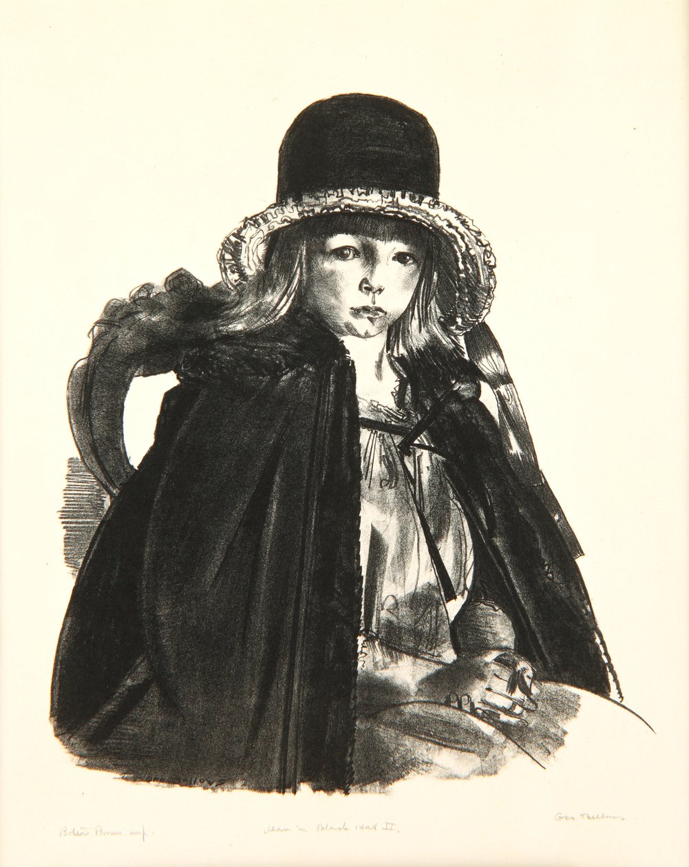 Jean i en svart hatt, 1923-24 av George Wesley Bellows