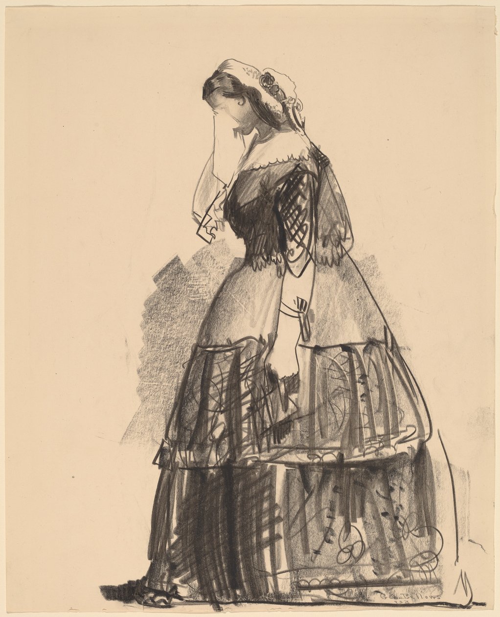 Lady of 1860 - Skuespillerinnen, 1922. av George Wesley Bellows
