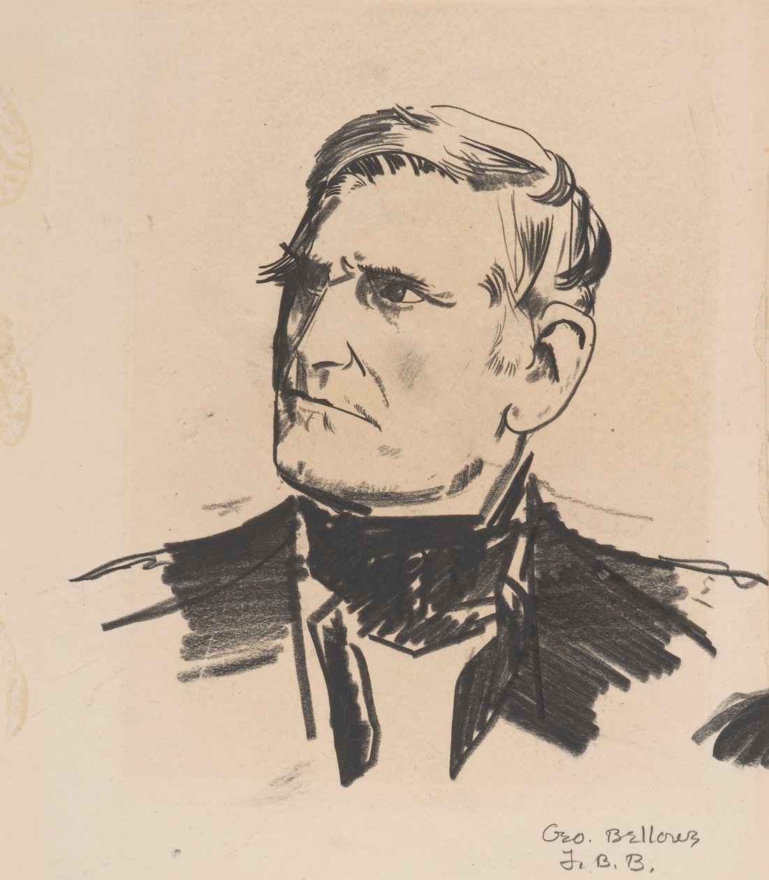 Portrait of a Man, ca. 1922 (lito fargestift på papir) av George Wesley Bellows