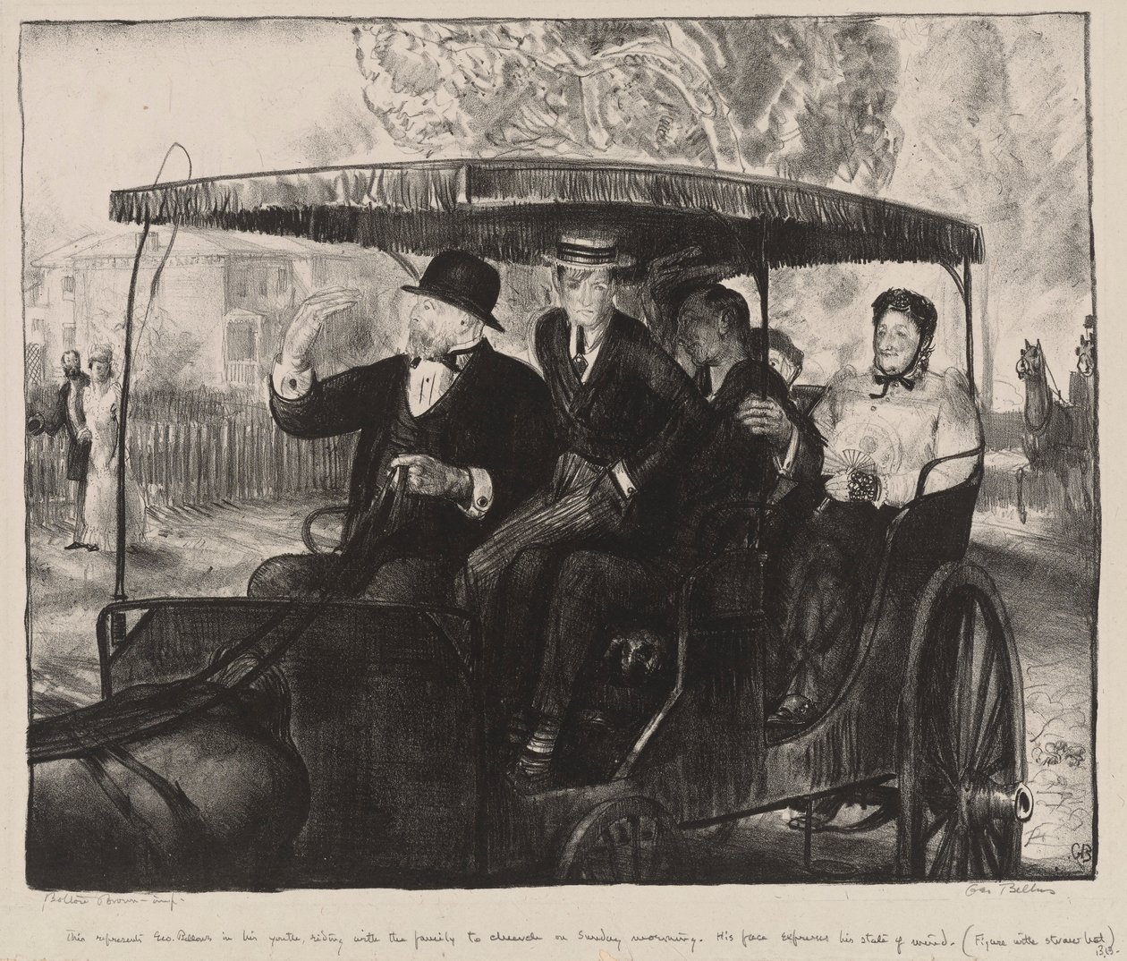 Sunday, Going to Church: Memories of a Sunday Morning i Columbus, Ohio, 1897 av George Wesley Bellows