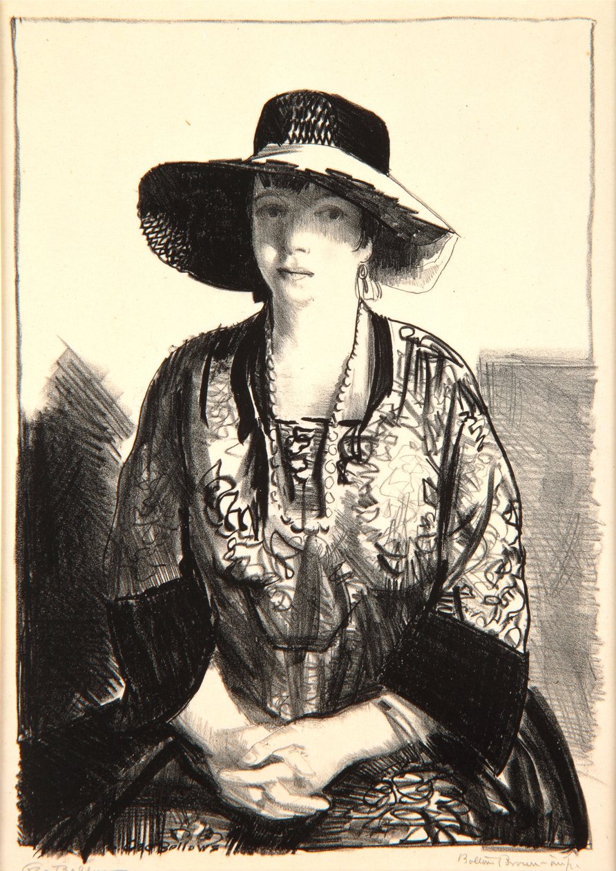 Den svarte hatten, 1921 av George Wesley Bellows