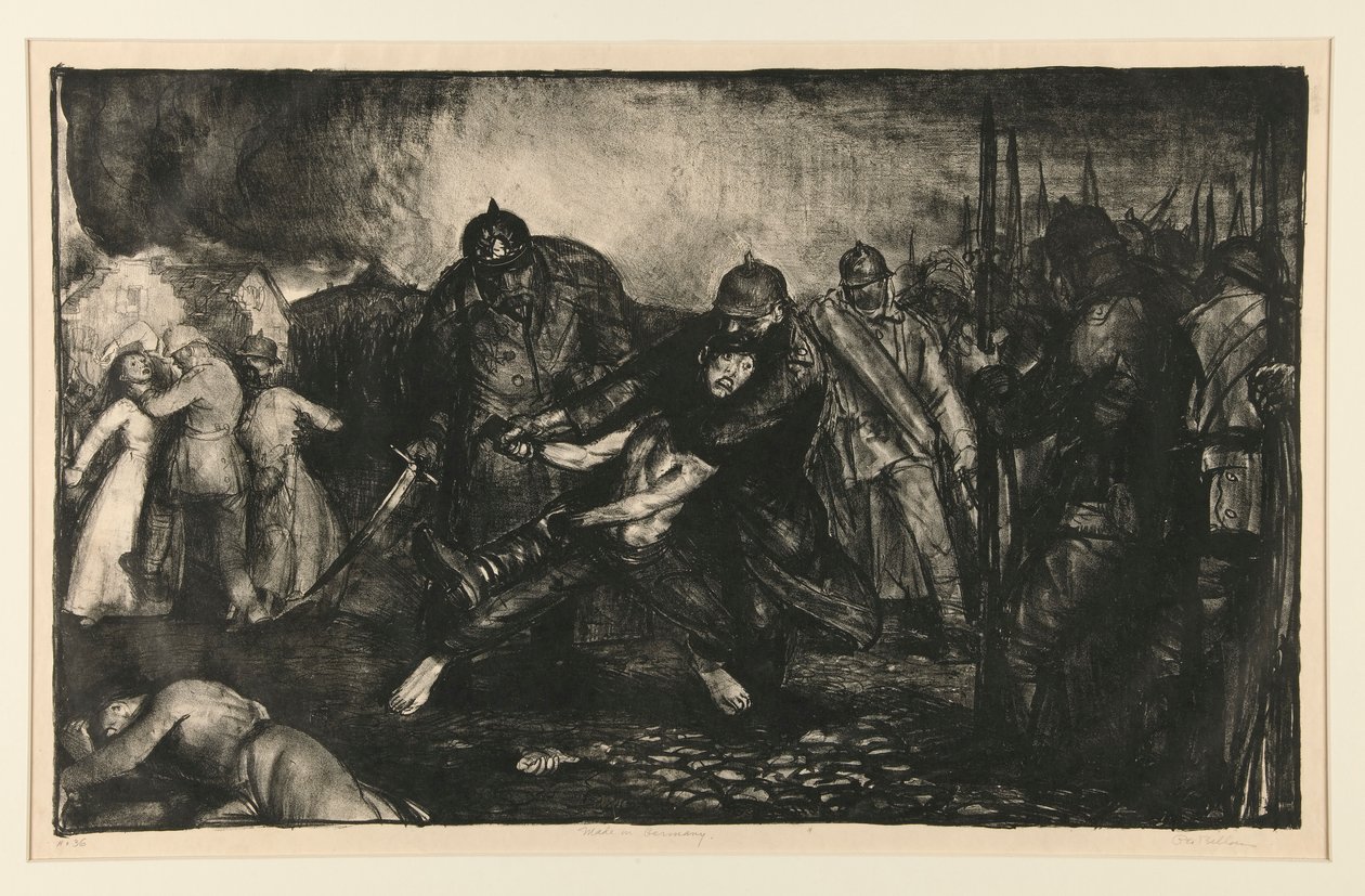 The Enemy Arrive, eller The Germans Arrive, fra War Series av George Wesley Bellows