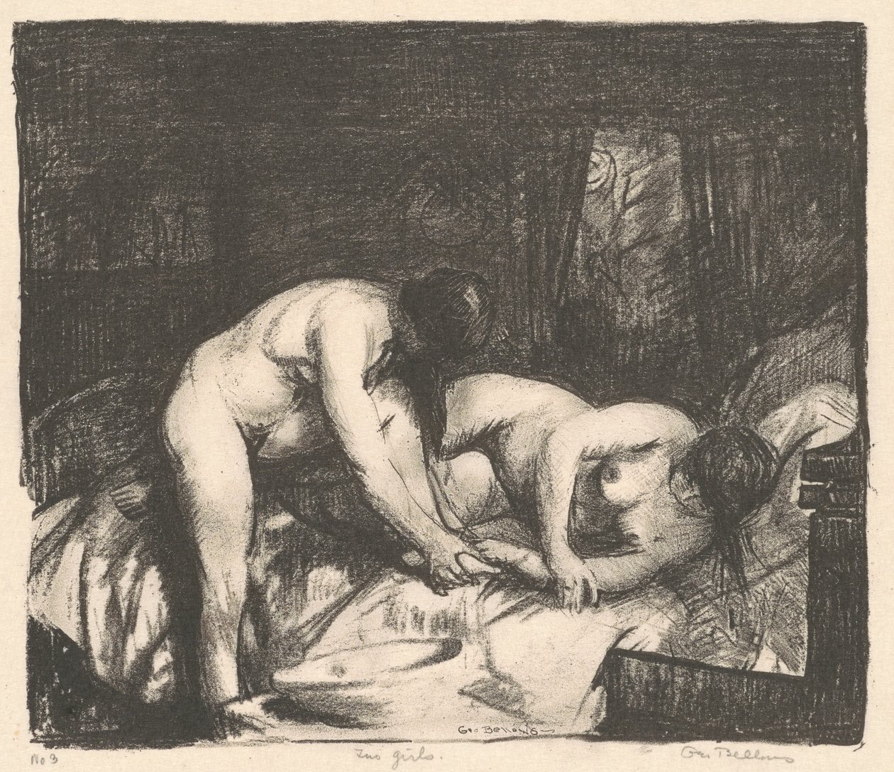 To jenter, 1917. av George Wesley Bellows
