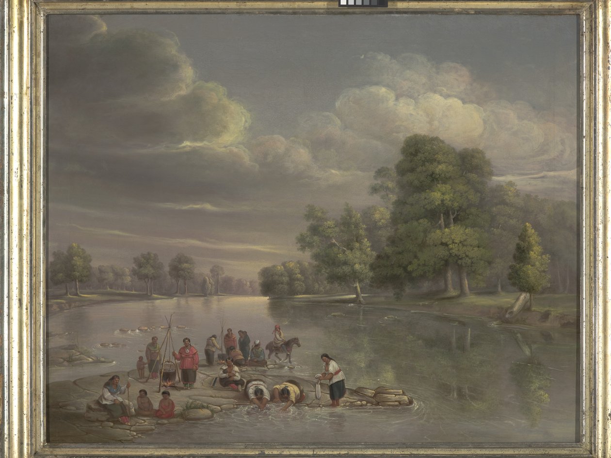 Scene On The Wabash (olje på lerret) av George Winter