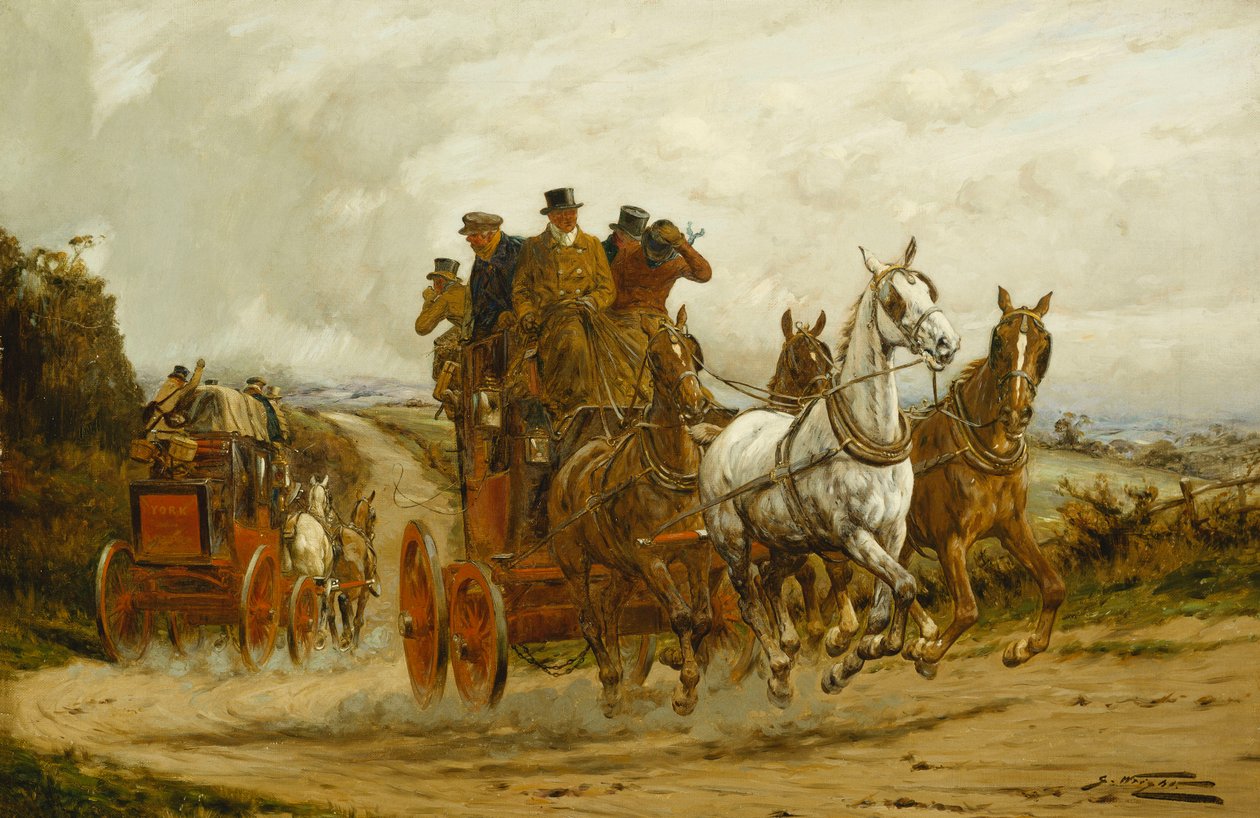 Stagecoaches fra London til York av George Wright