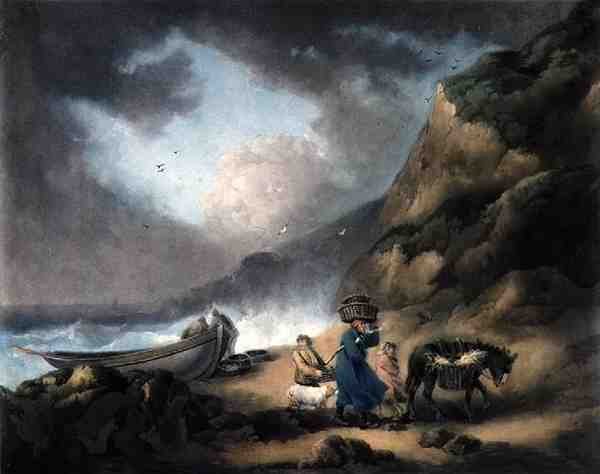 Fishermen, gravert av James Ward (1769-1859), pub. av J.R. Smith, 1793 (mezzotintgravering) (par 125518) av George after Morland