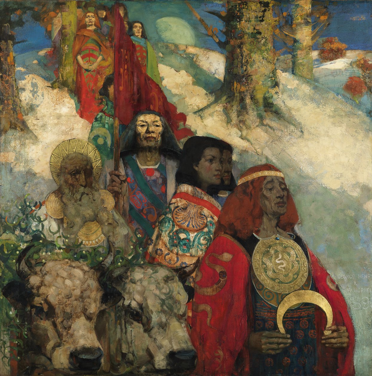 Druidene - bringe inn mistelteinen av George and Hornel Edward A. (1864 1933) Henry