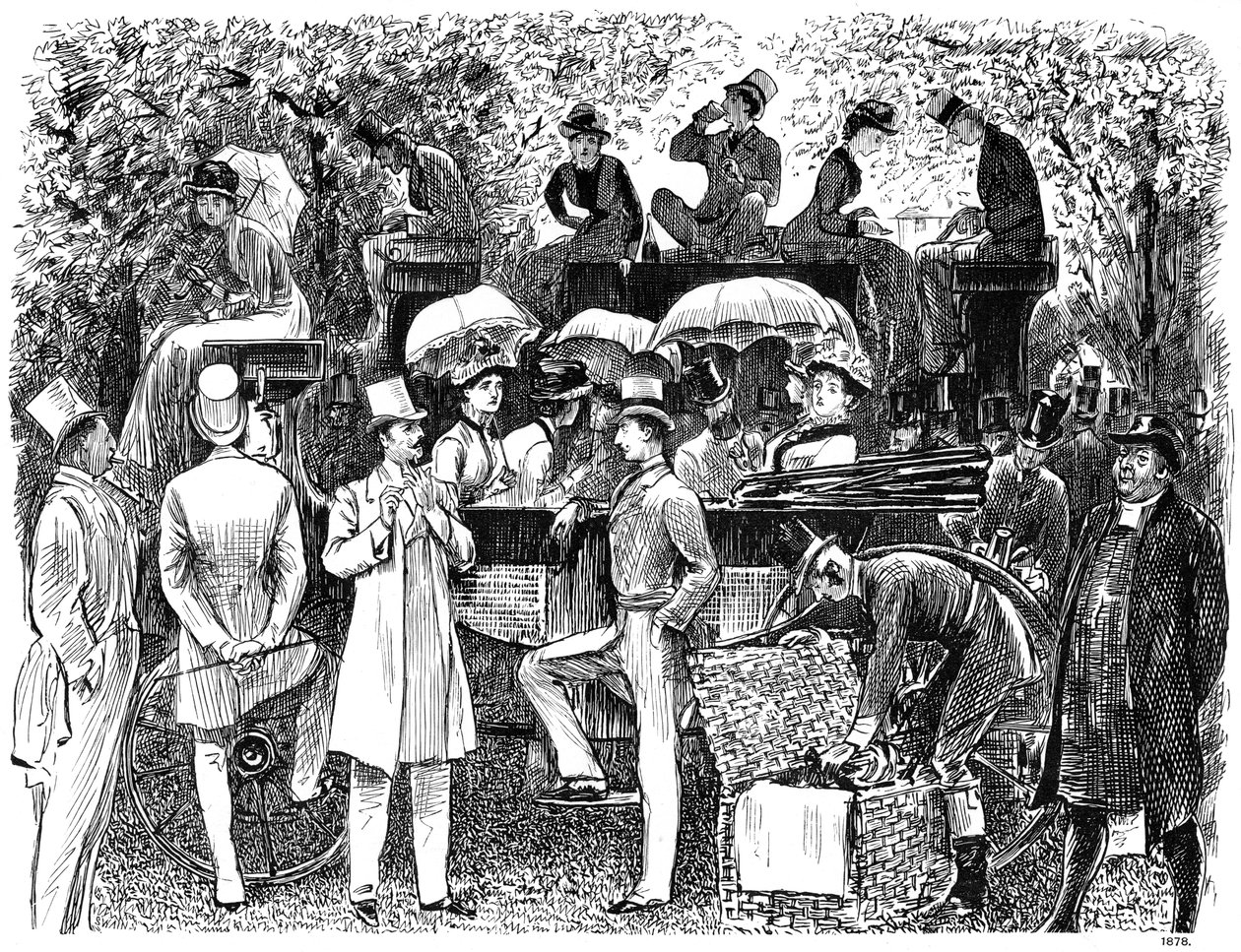 En reminiscens av Lords Cricket Ground Eton vs Harrow, 1878 1891 av George du Maurier