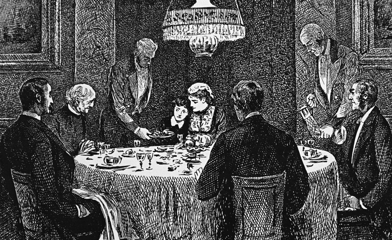En overklassefamilie ved bordet av George du Maurier