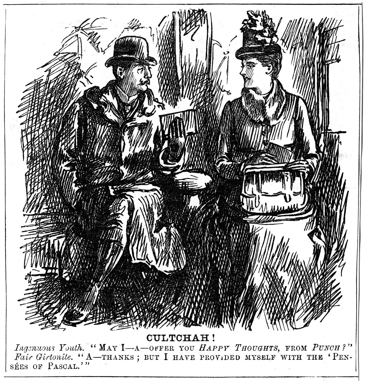 Fordeler med universitetsutdanning for kvinner, 1887 av George du Maurier