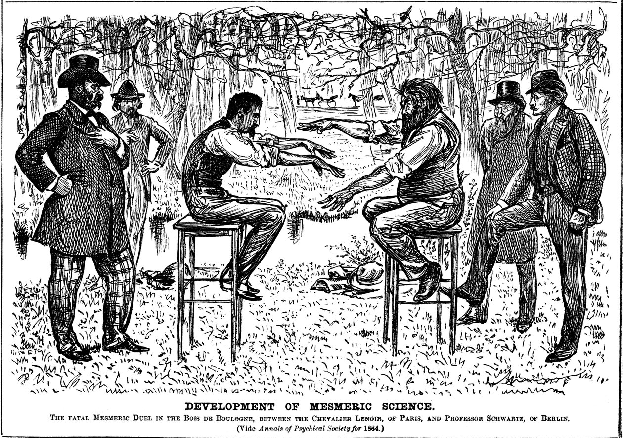 Utvikling av mesmerisk vitenskap, 1883 av George du Maurier