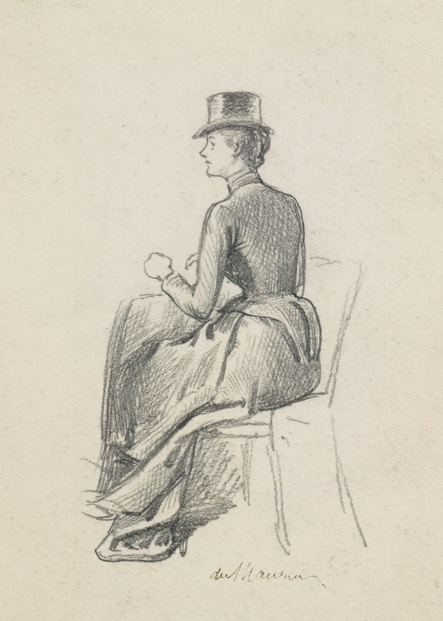 Jente i en ridevane av George du Maurier