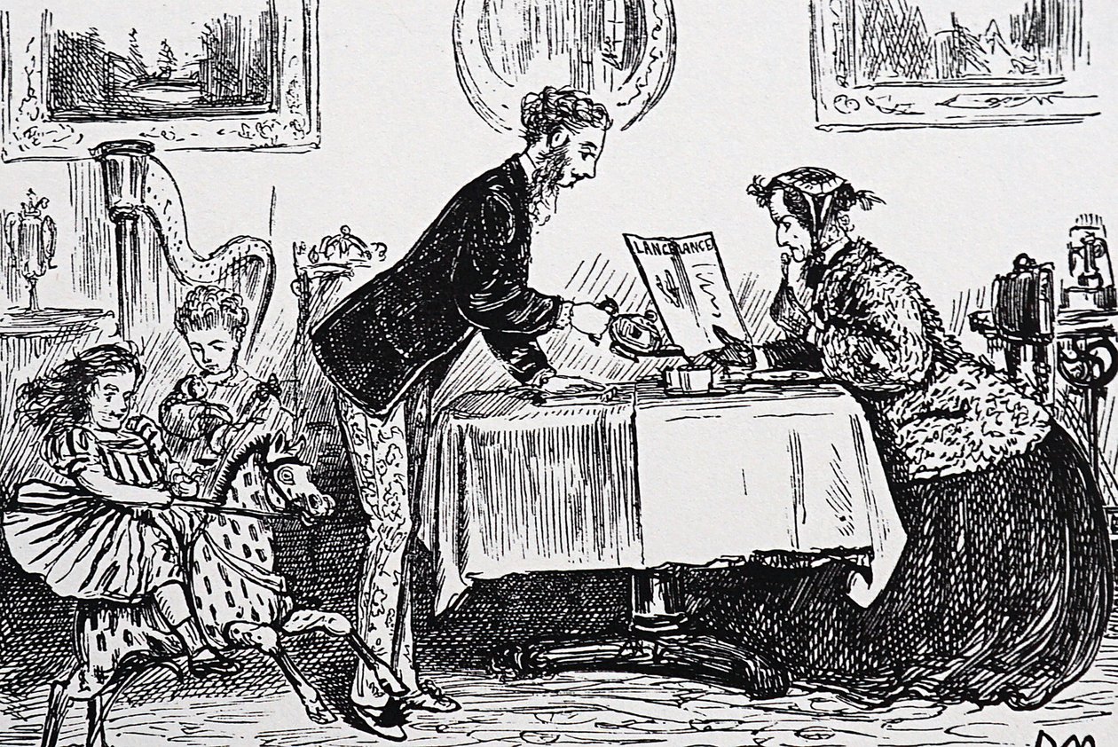 I 1865 fikk Elizabeth Garrett Anderson lisens til å praktisere medisin som den første kvinnelige legen av George du Maurier