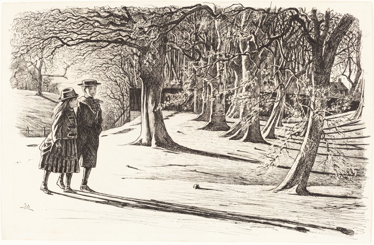 To barn i snøen av George du Maurier