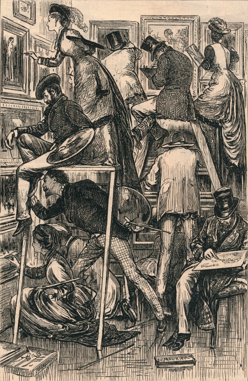 Varnishing Day ved Royal Academy, 1877 av George du Maurier