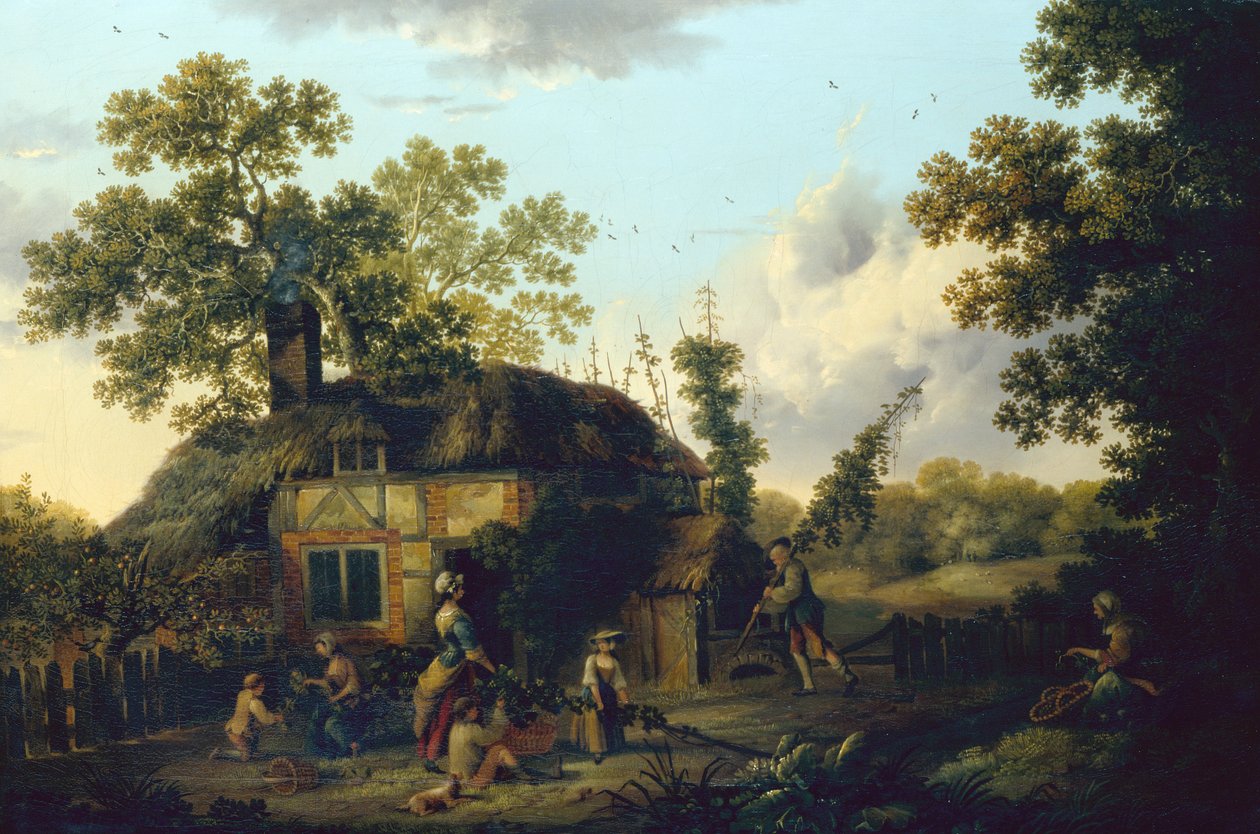 The Hop Pickers (olje på lerret) av George of Chichester Smith