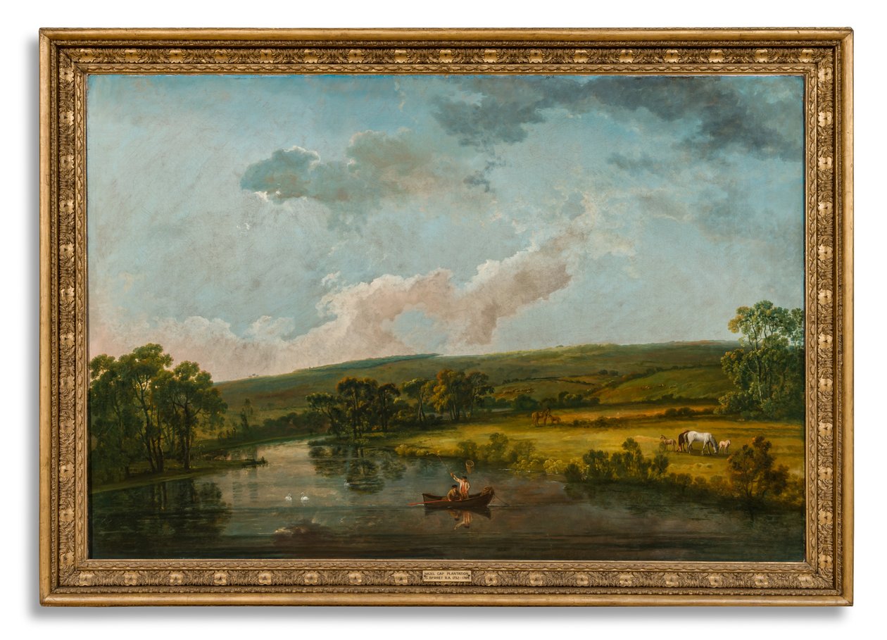 Hazel Gap, Near Welbeck (olje på lerret) av George the Elder Barret