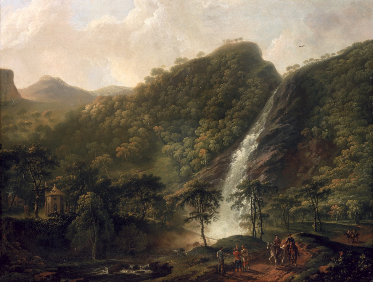 Utsikt over Powerscourt-fossen av George the Elder Barret