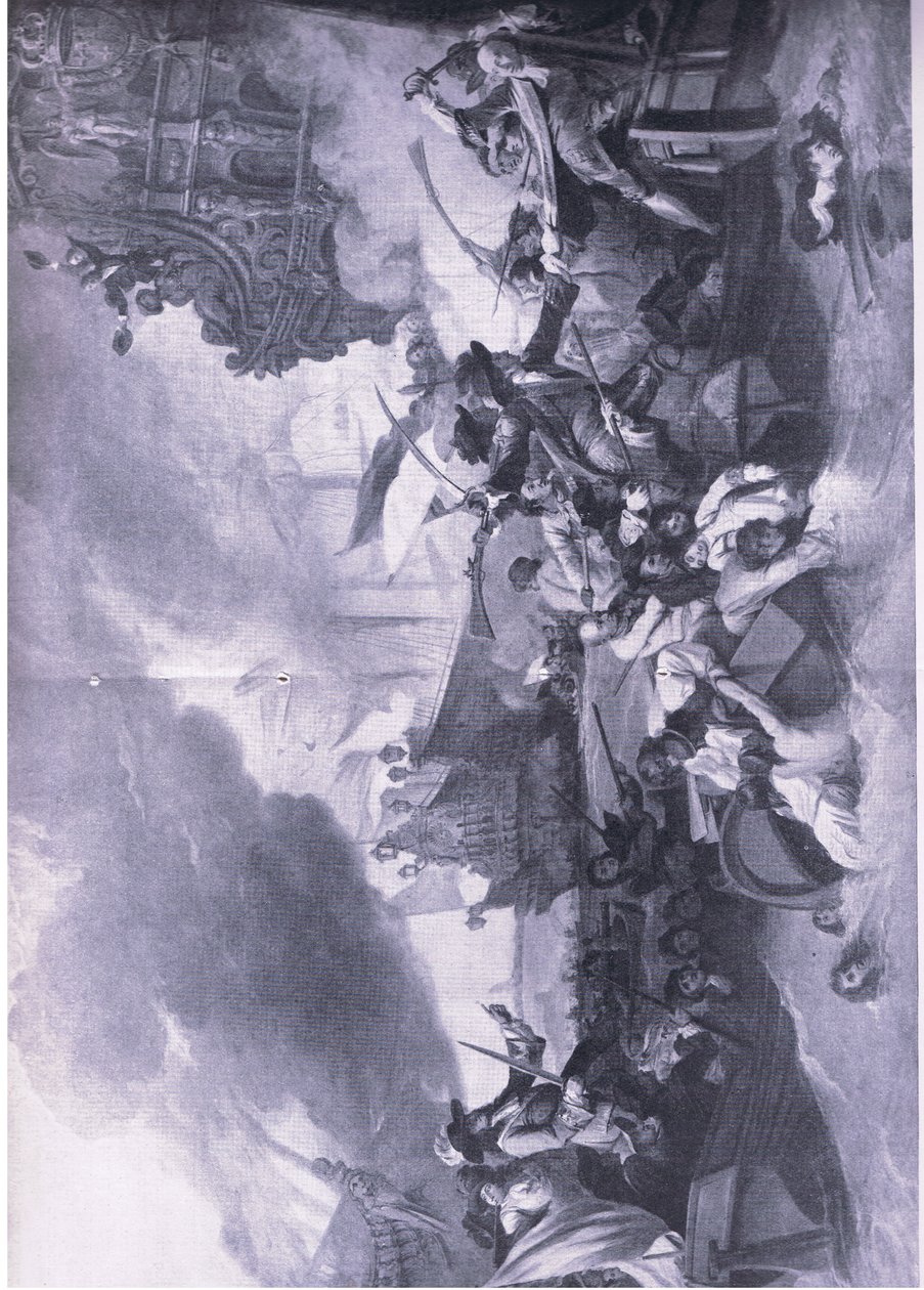 Slaget ved La Hogue, 23.-24. mai 1692: Ødeleggelse av den franske flåten, illustrasjon fra British Battles on Land and Sea, 1915 av George the Elder Chambers