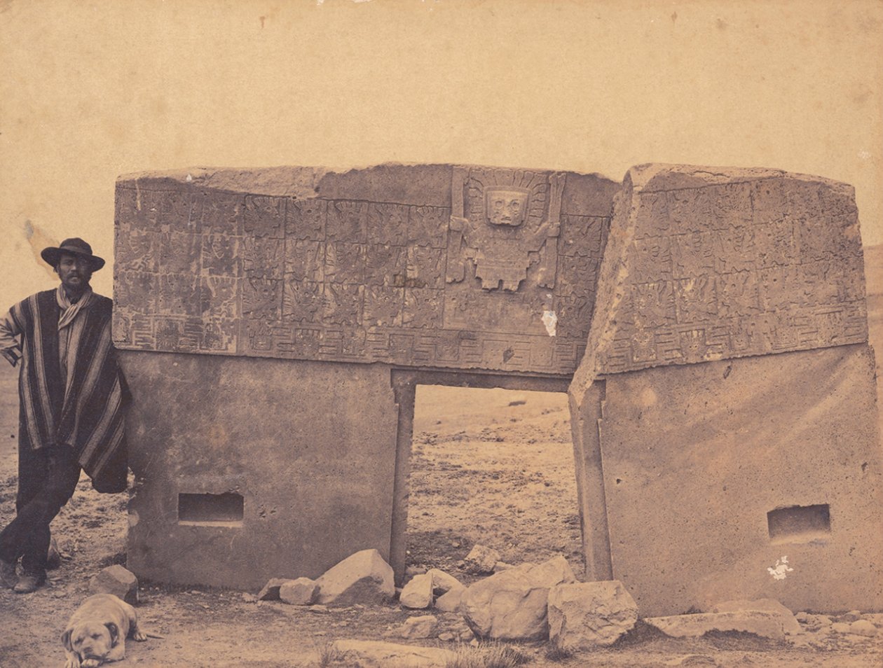 Alphons Stübel ved Solens portal, Tiahuanaco av Georges B. Von Grumbkow