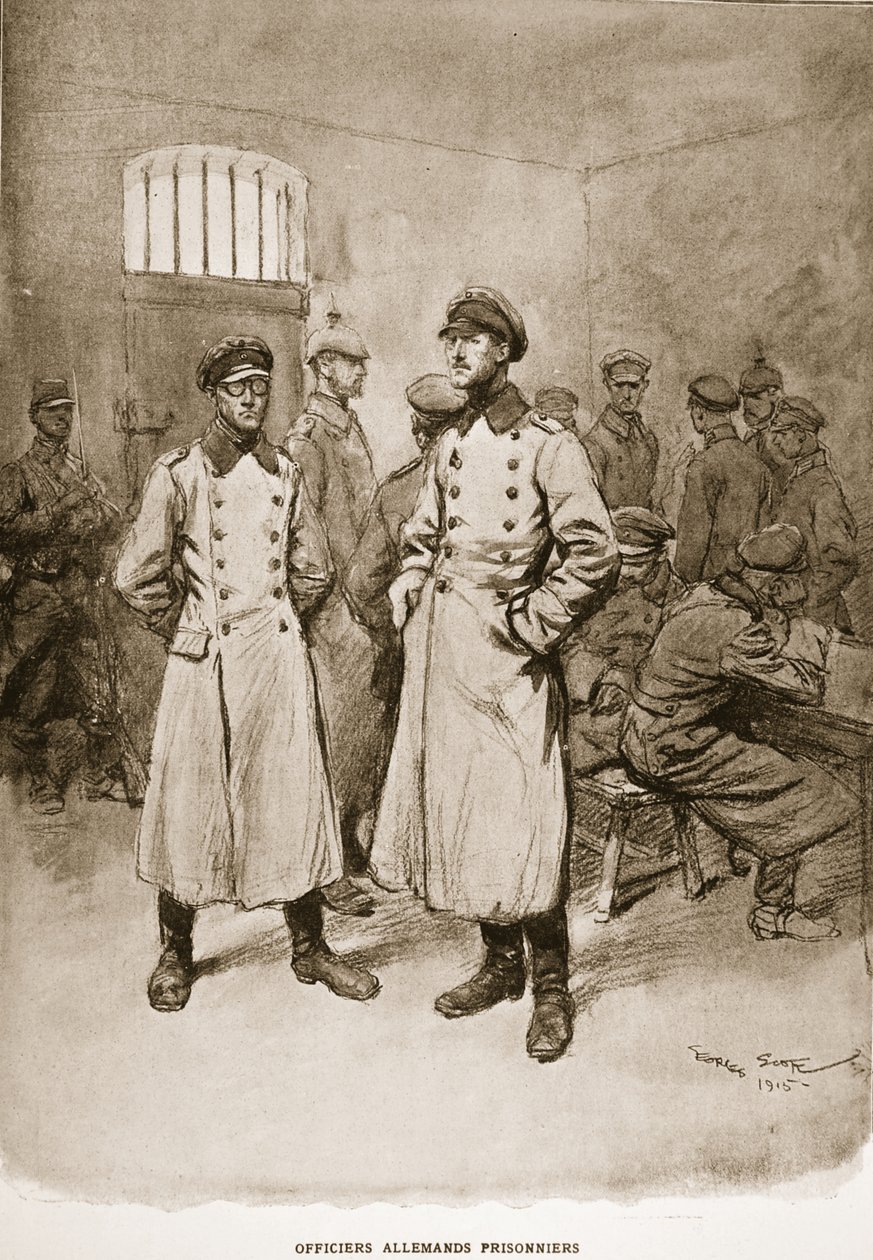 Fangede tyske offiserer, 1915 av Georges Bertin Scott