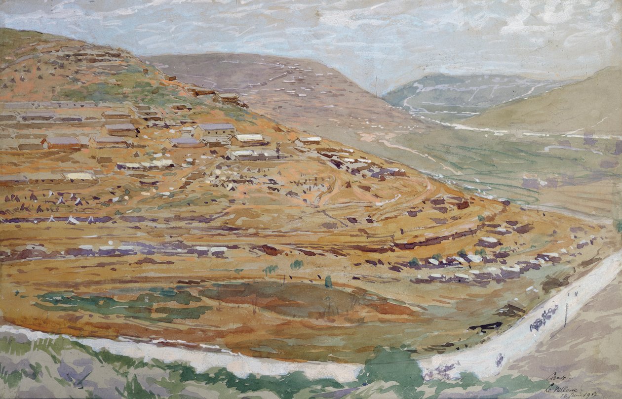 Leir av allierte soldater i Karst-dalen, Slovenia, 16. juni 1917 av Georges Bertin Scott