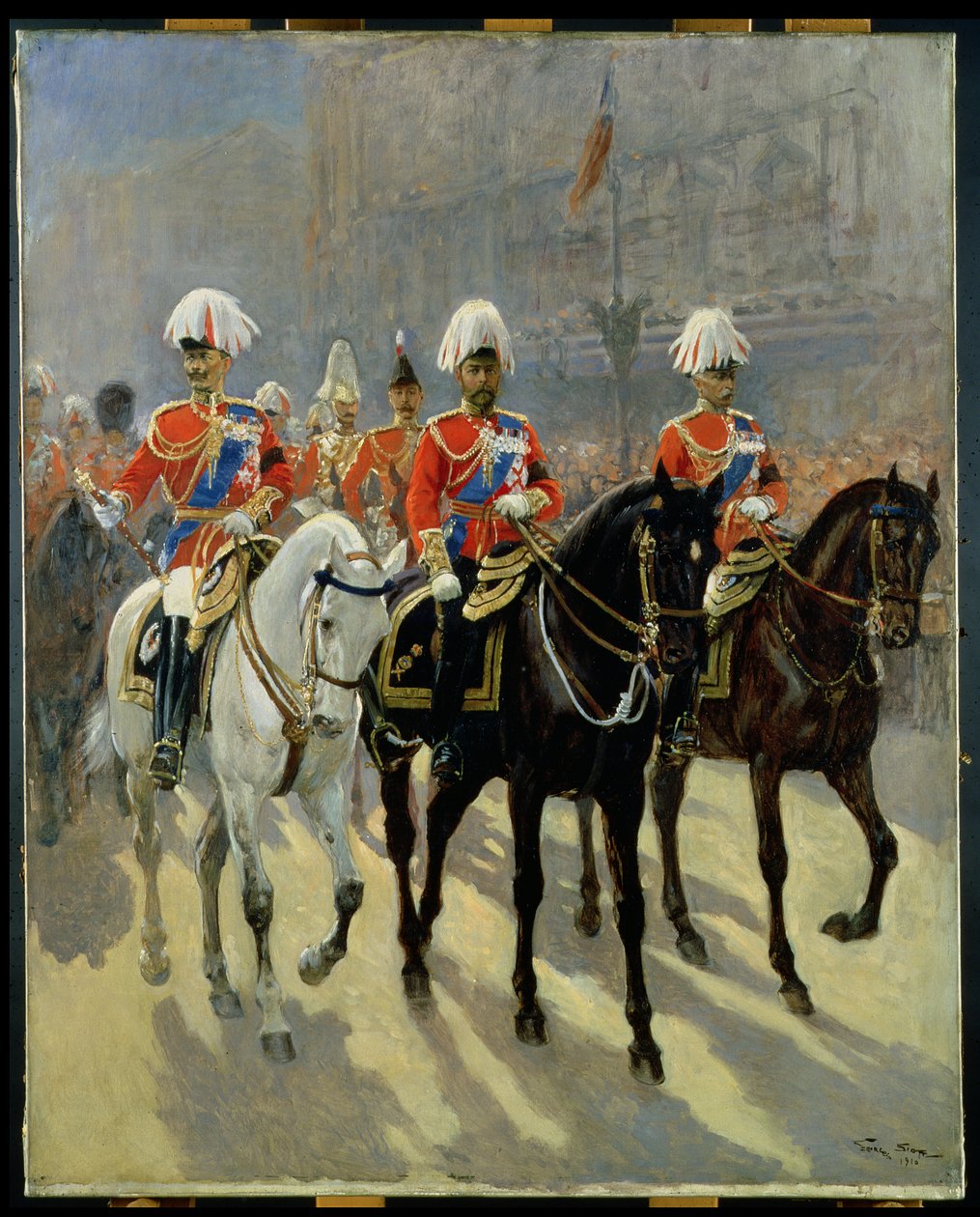 George V (1865-1936) i prosesjon, 1910 av Georges Bertin Scott