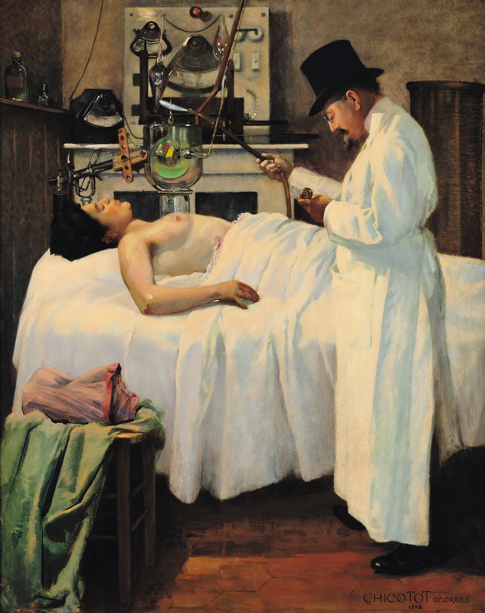 Det første forsøket på å behandle kreft med røntgenstråler av doktor Chicotot, 1907 av Georges Chicotot