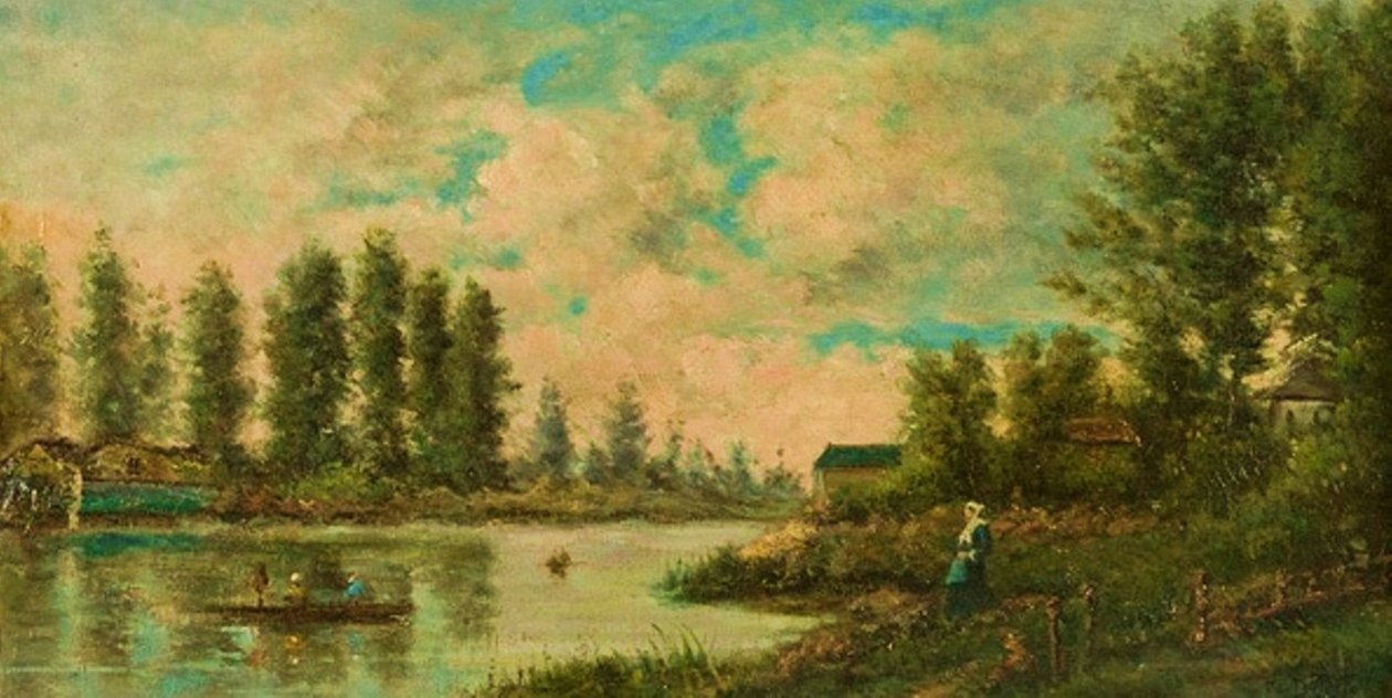 Landskap med båt av Georges Diéterle