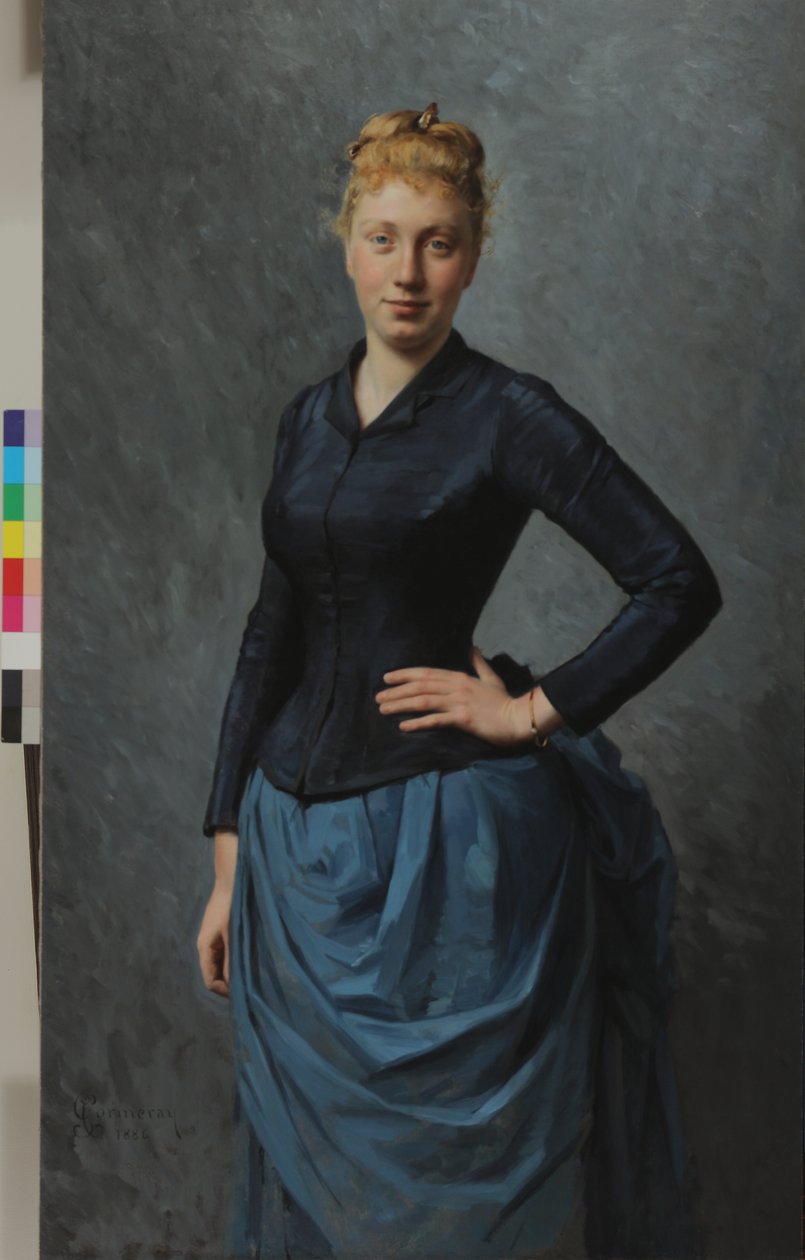 Portrett av en ung kvinne i blått, 1886 av Georges Jean Louis Cormeray