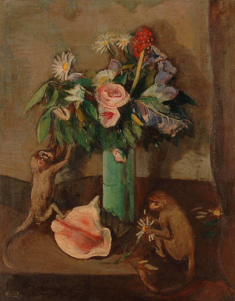 Fleurs et singes tysk: blomster og aper av Georges Karpeles