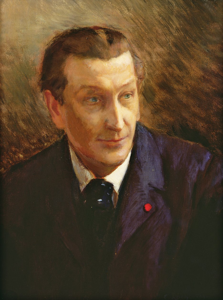Portrett av Francois Coppee (1842-1908) av Georges Marie Rochegrosse