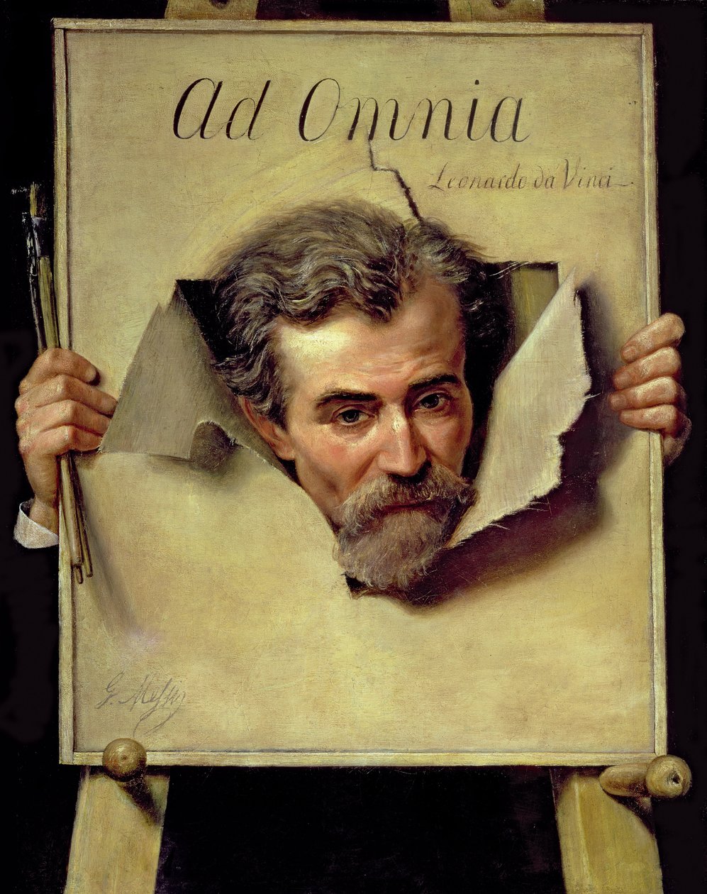 Ad Omnia Leonardo da Vinci, antatt å være et selvportrett av kunstneren av Georges Melies