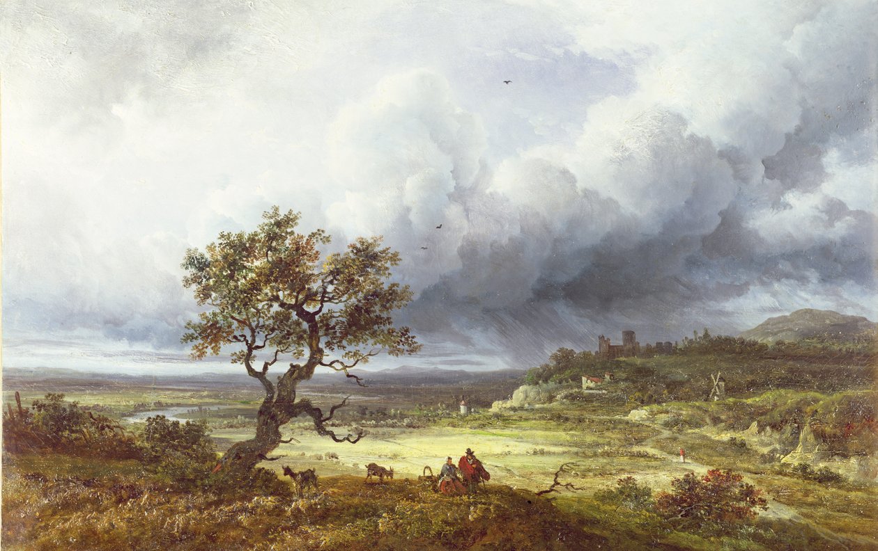 Landsbygd under en stormfull himmel av Georges Michel