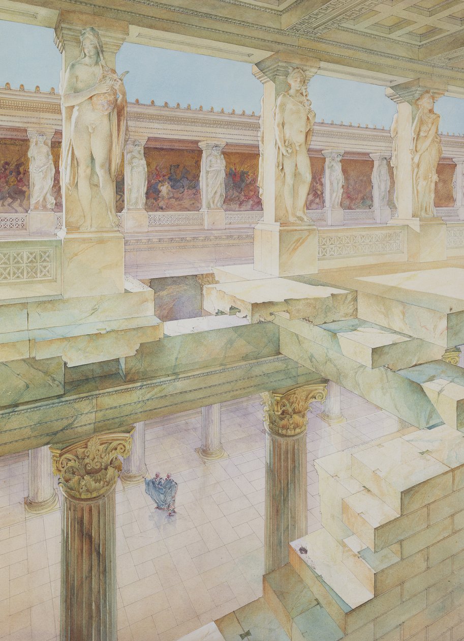 Studie av et romersk tempel (wc på papir) av Georges Paul Chedanne