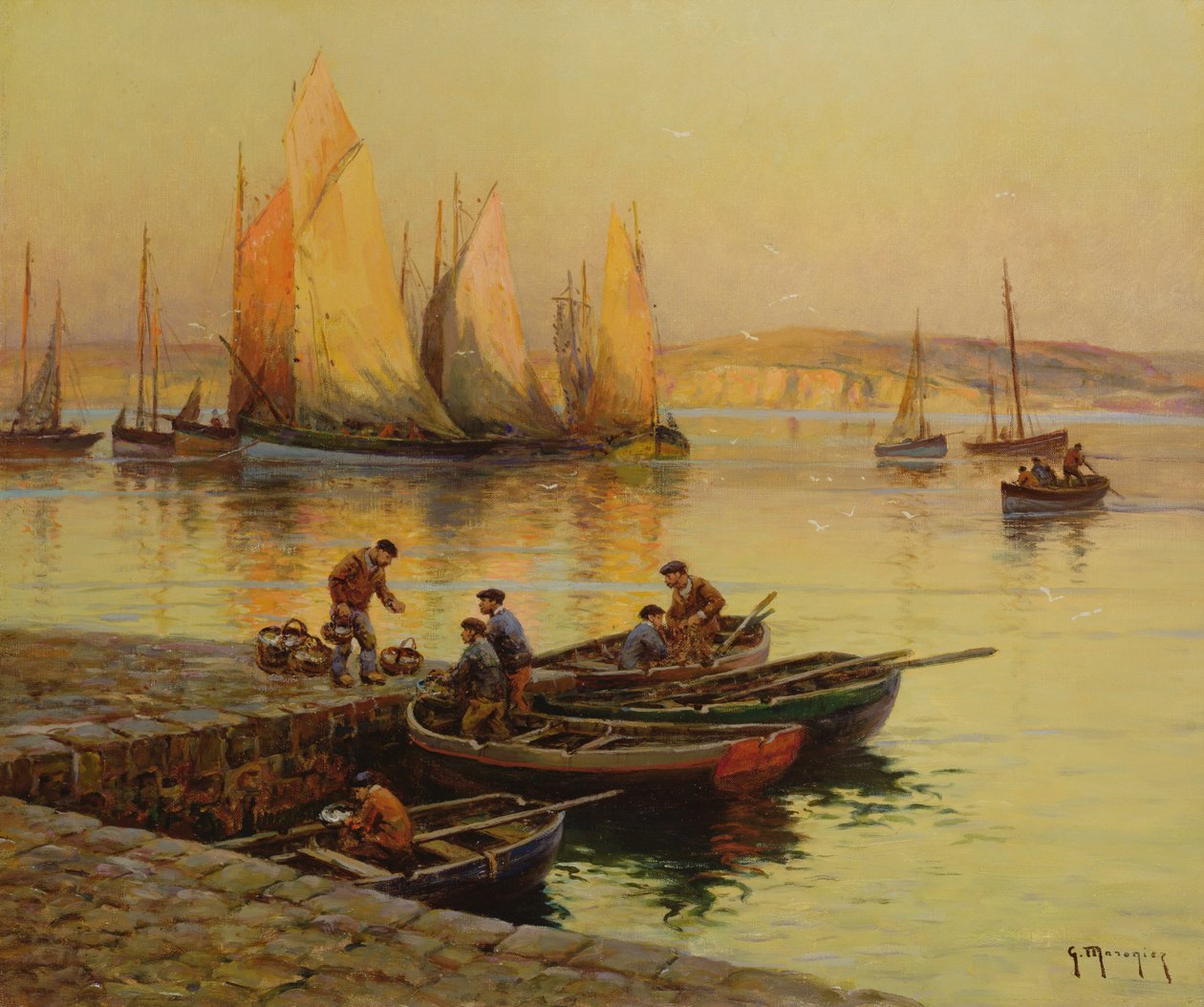 Solnedgang av Georges Philibert Charles Maroniez