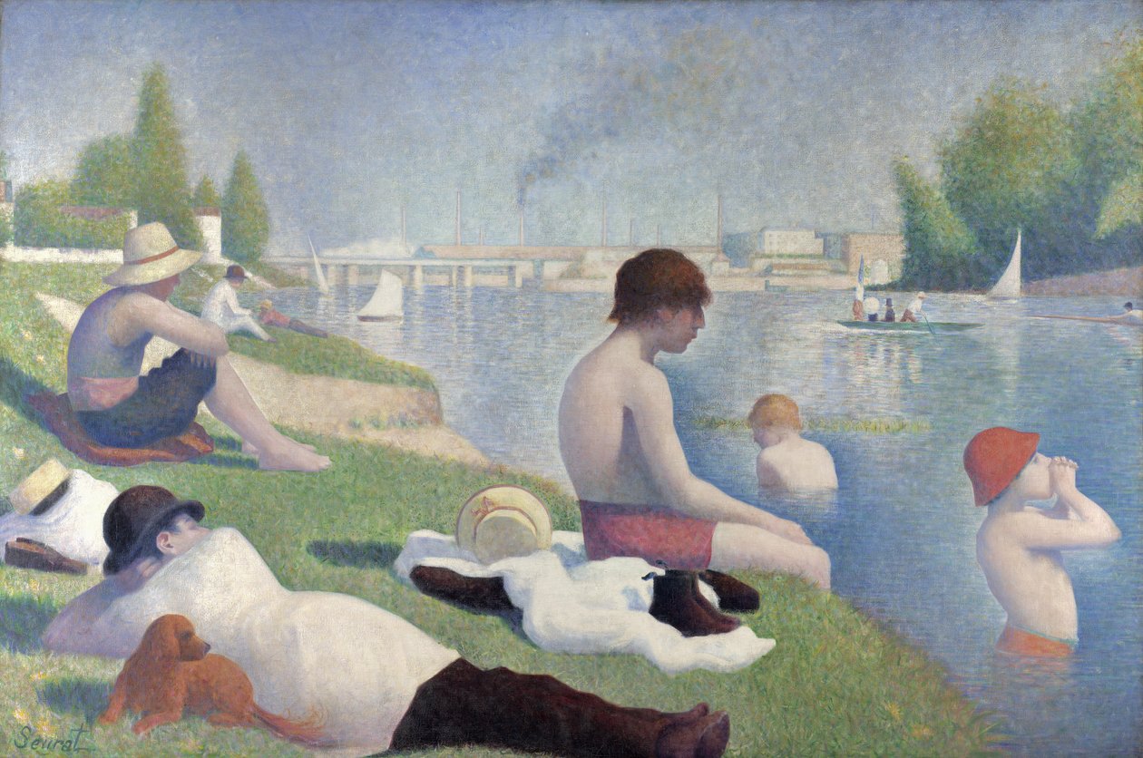 Badende i Asnières, 1884 av Georges Seurat