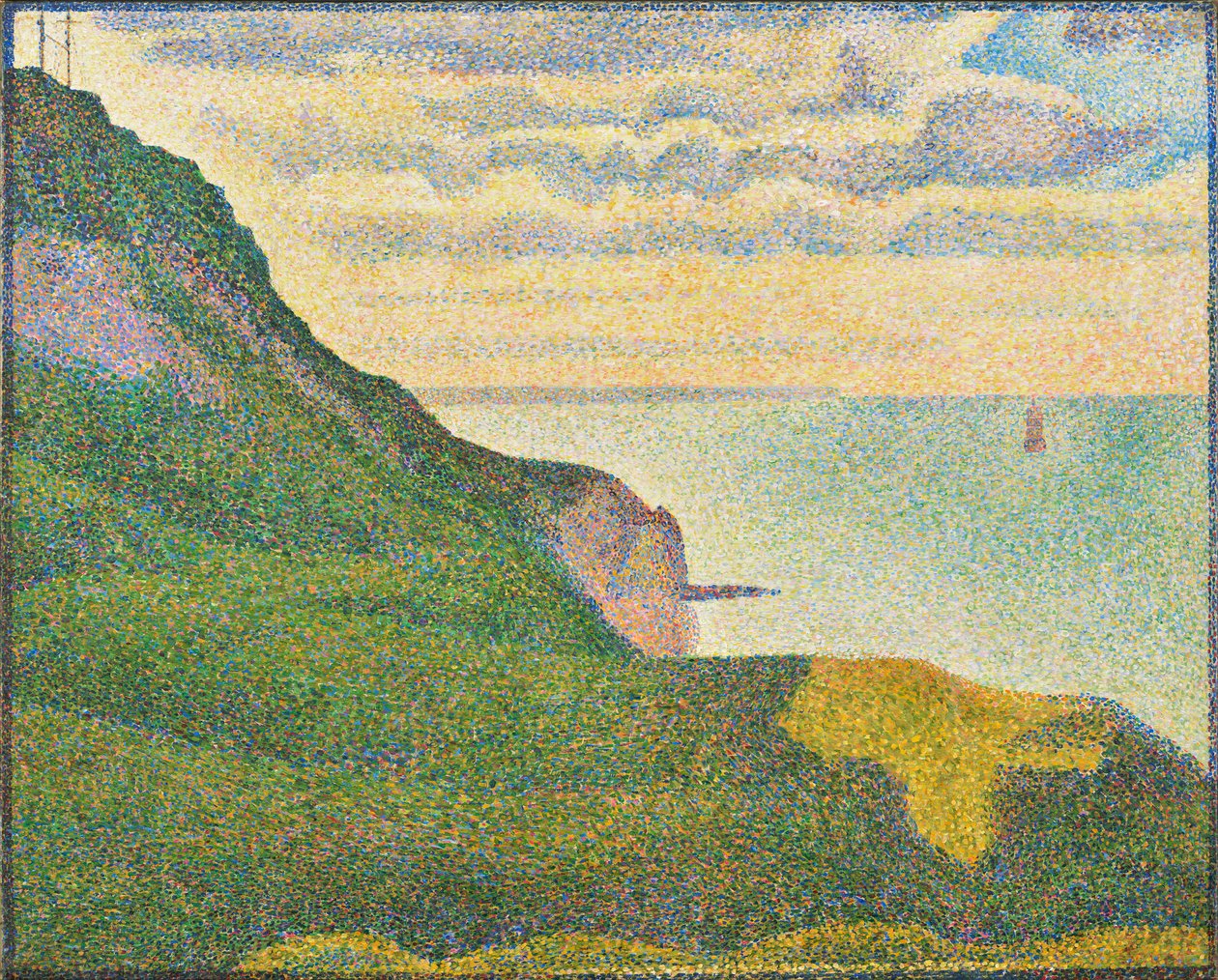 Sjølandskap ved Port-en-Bessin, Normandie, 1888 av Georges Seurat