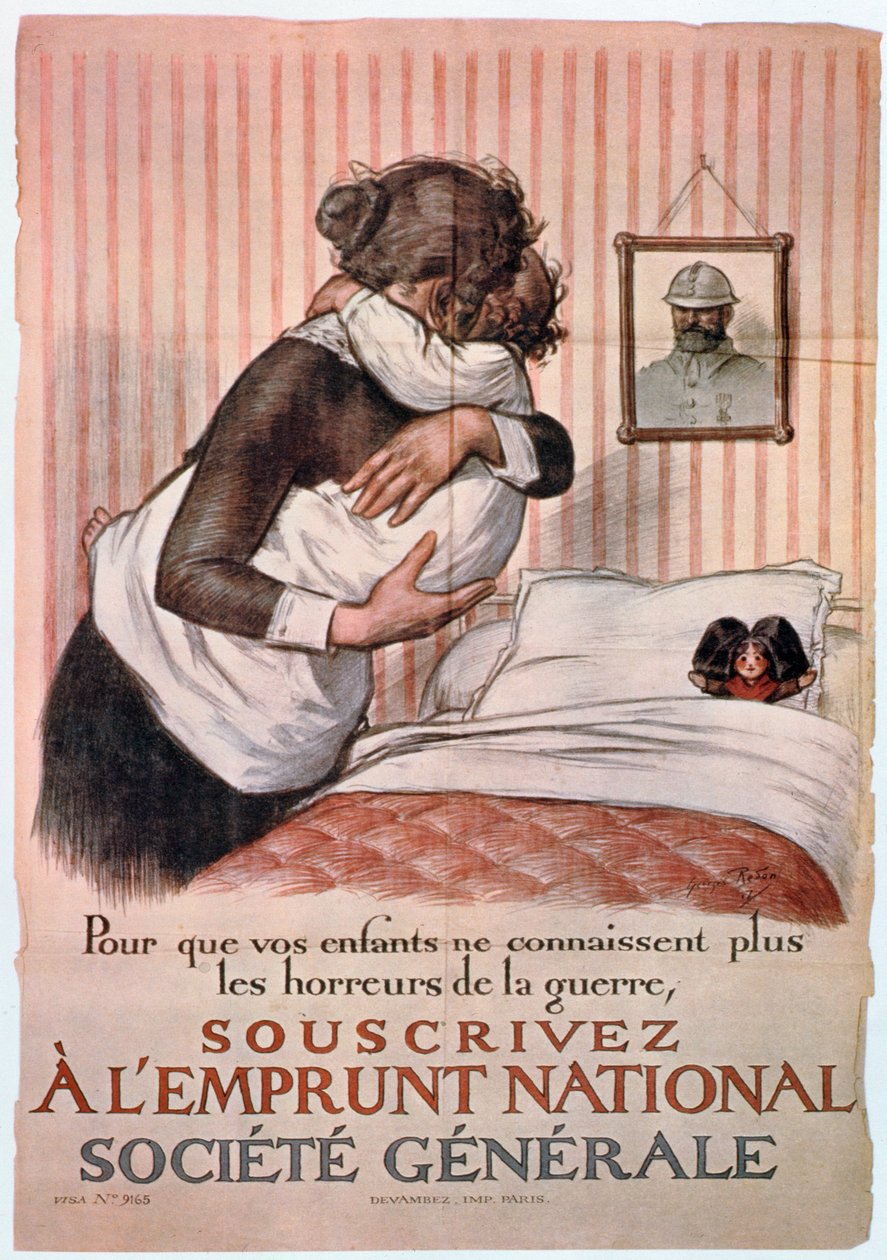 Plakat for det nasjonale lånet, 1. verdenskrig, Frankrike (se også 182121) av Georges Redon