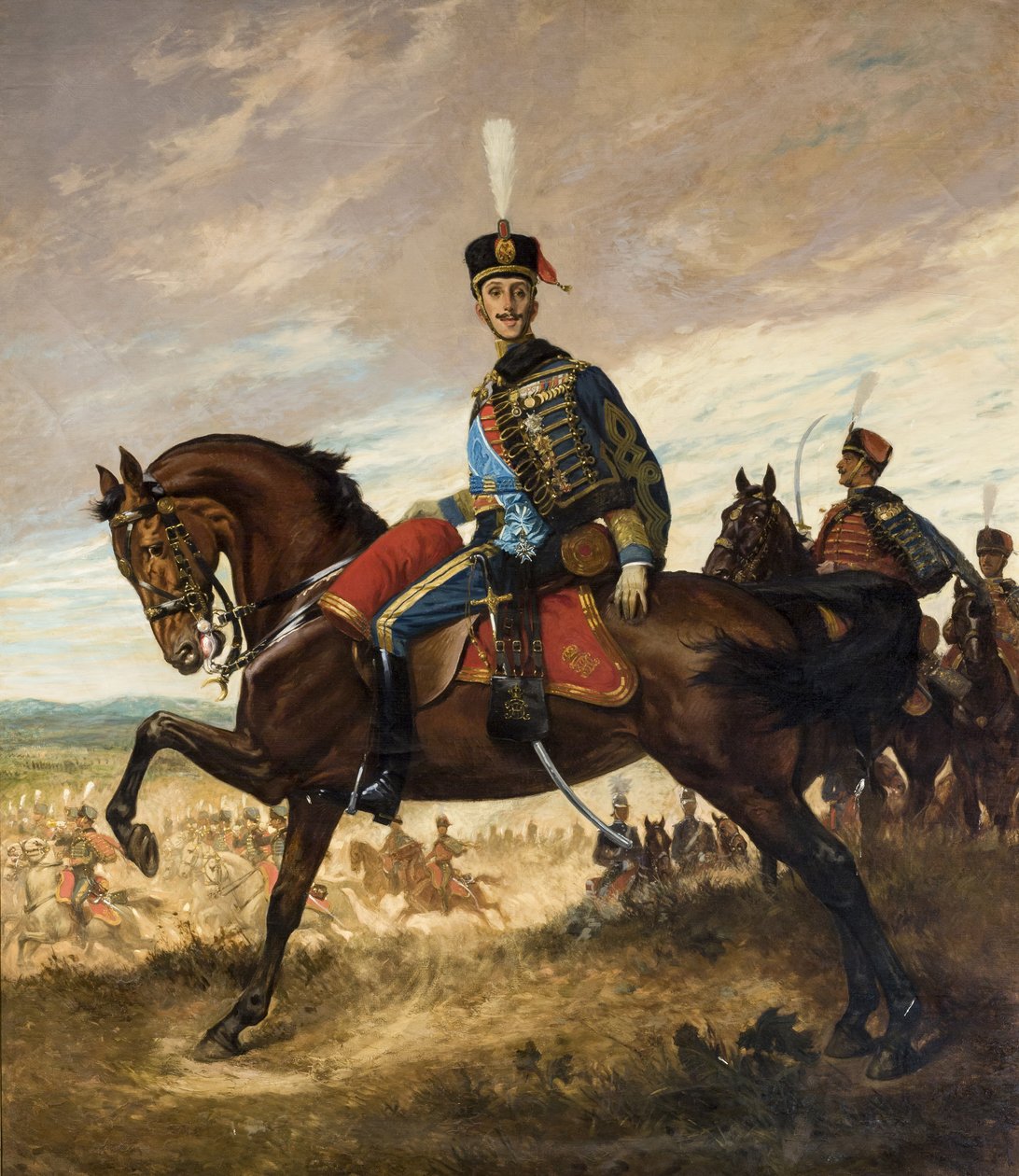 Portrett av Alfonso XIII i husaruniform av Georges Scott