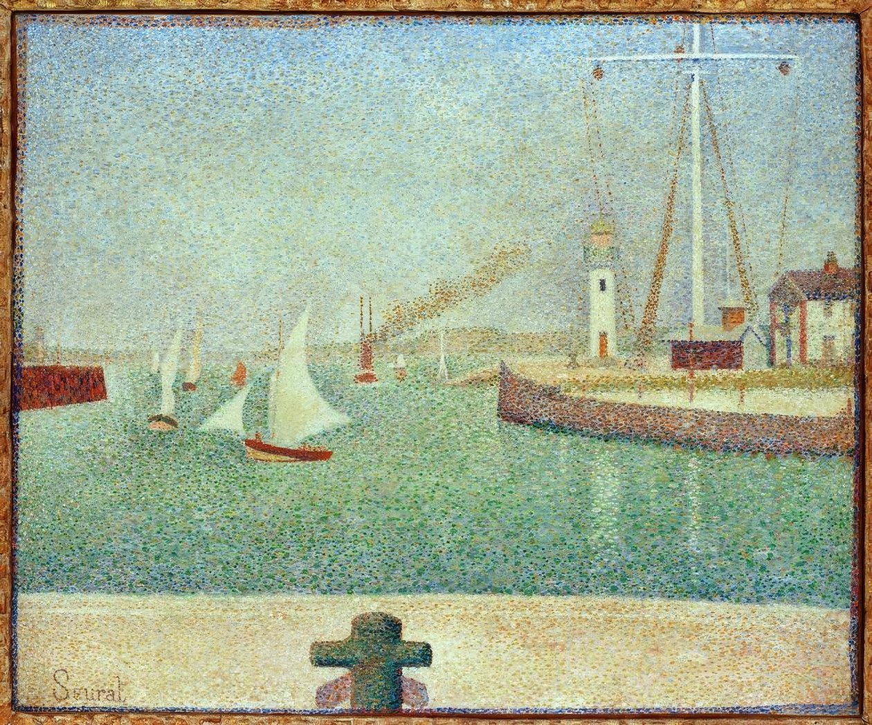 Inngang til havnen i Honfleur av Georges Seurat