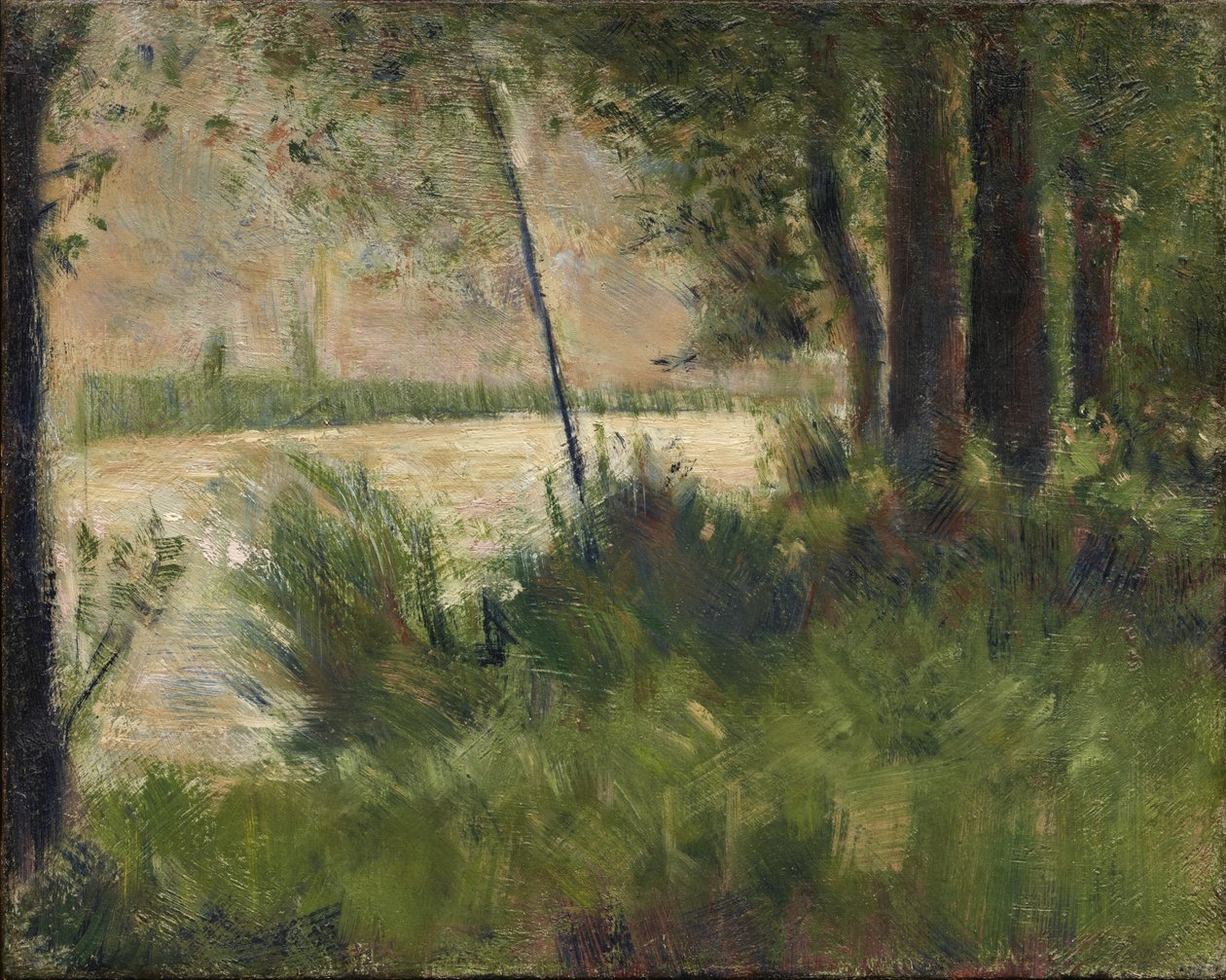 Grassy Riverbank av Georges Seurat