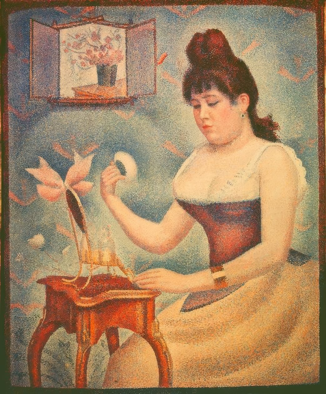 Ung kvinne pudder seg selv av Georges Seurat