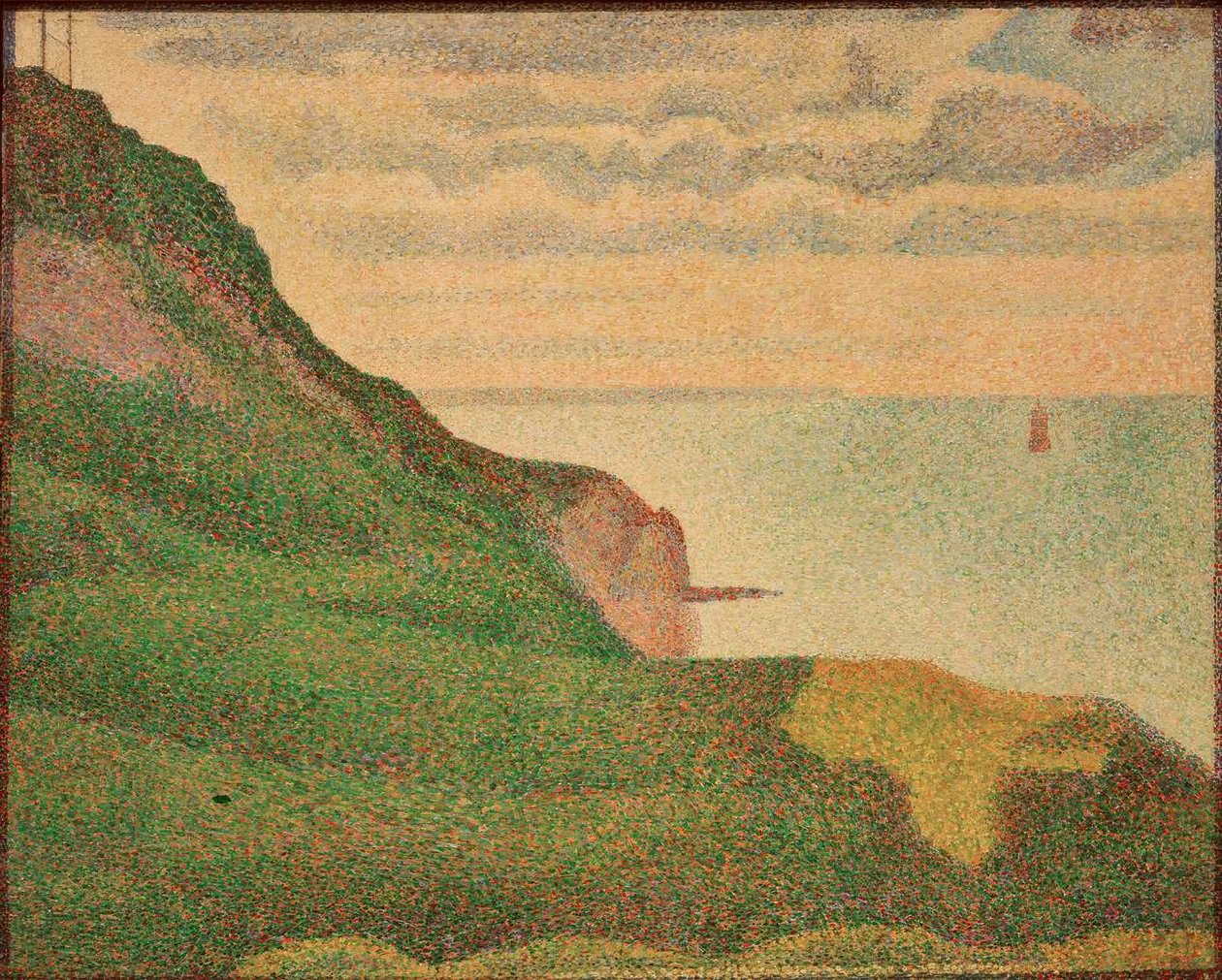 Kystlandskap nær Porten-Bessin i Normandie av Georges Seurat