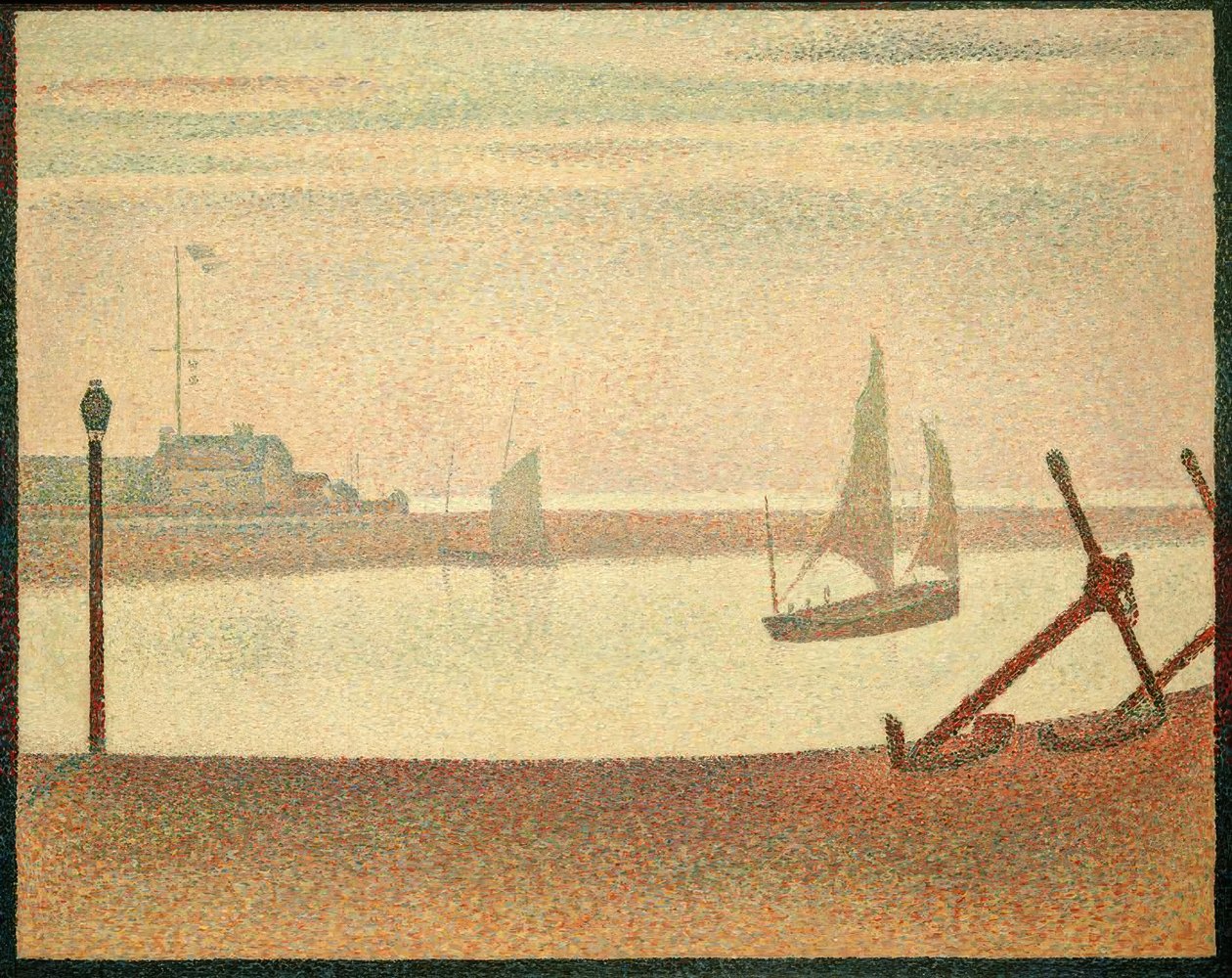 Le Chenal de Gravelines: Un Soir (Abend am Kanal v. Gravel.) av Georges Seurat